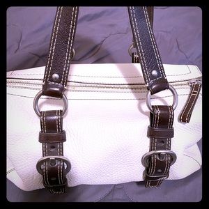 White Coach Leather Handbag